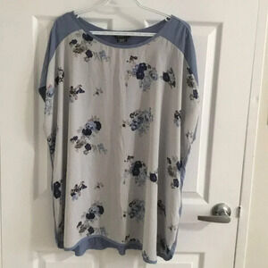 MICHELSTUDIO Blouse Top Short Sleeve Floral  Sz 3X